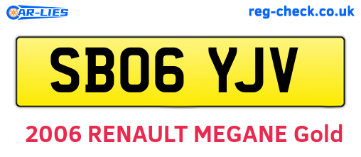 SB06YJV are the vehicle registration plates.