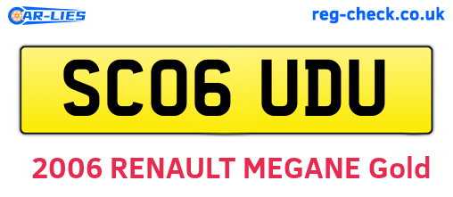 SC06UDU are the vehicle registration plates.