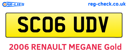 SC06UDV are the vehicle registration plates.