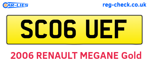 SC06UEF are the vehicle registration plates.