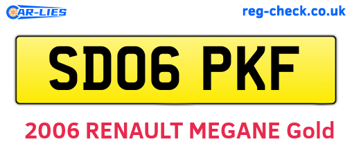 SD06PKF are the vehicle registration plates.