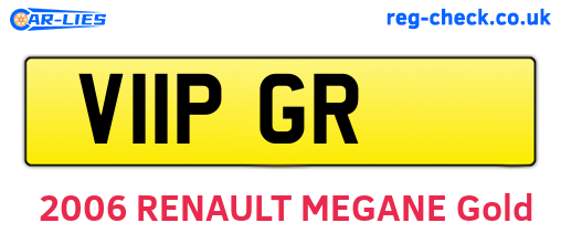V11PGR are the vehicle registration plates.