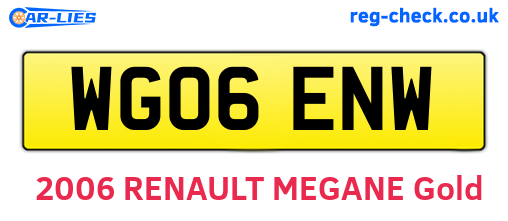 WG06ENW are the vehicle registration plates.