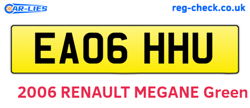 EA06HHU are the vehicle registration plates.