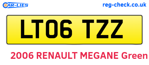 LT06TZZ are the vehicle registration plates.