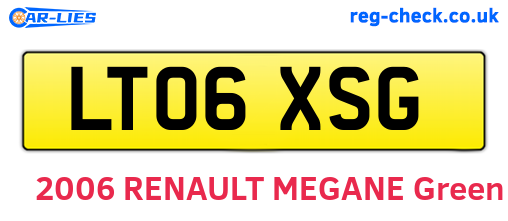 LT06XSG are the vehicle registration plates.