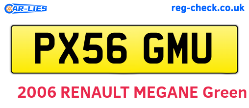PX56GMU are the vehicle registration plates.