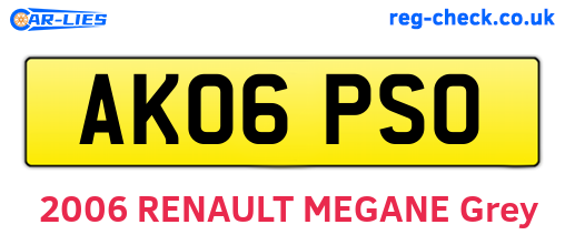 AK06PSO are the vehicle registration plates.