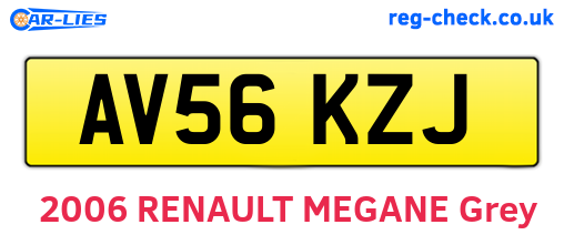 AV56KZJ are the vehicle registration plates.
