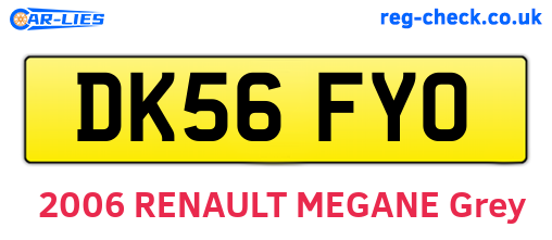 DK56FYO are the vehicle registration plates.
