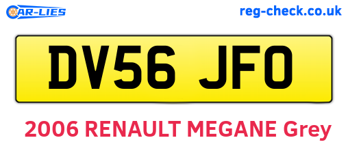 DV56JFO are the vehicle registration plates.