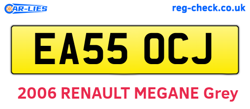EA55OCJ are the vehicle registration plates.