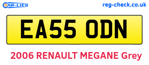 EA55ODN are the vehicle registration plates.