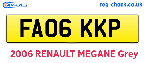 FA06KKP are the vehicle registration plates.