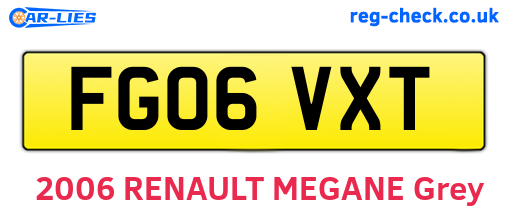 FG06VXT are the vehicle registration plates.
