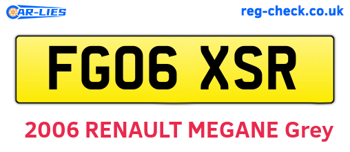 FG06XSR are the vehicle registration plates.
