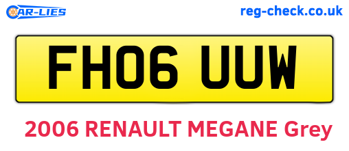 FH06UUW are the vehicle registration plates.