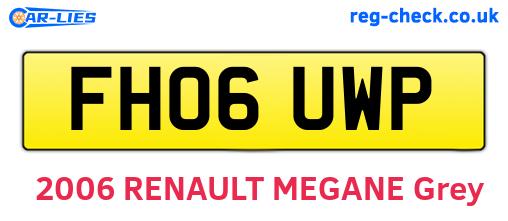 FH06UWP are the vehicle registration plates.