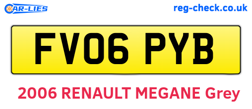 FV06PYB are the vehicle registration plates.