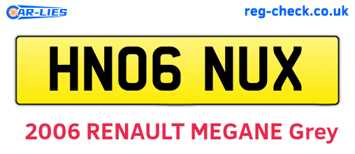 HN06NUX are the vehicle registration plates.