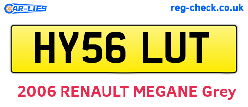 HY56LUT are the vehicle registration plates.