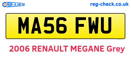 MA56FWU are the vehicle registration plates.