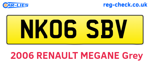 NK06SBV are the vehicle registration plates.