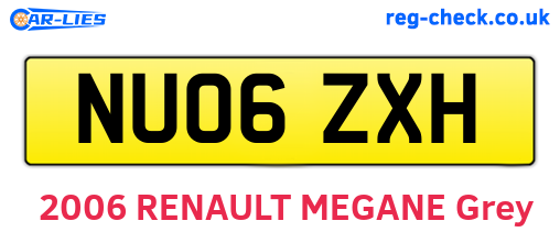 NU06ZXH are the vehicle registration plates.