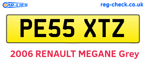 PE55XTZ are the vehicle registration plates.