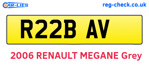R22BAV are the vehicle registration plates.