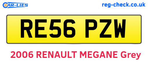 RE56PZW are the vehicle registration plates.