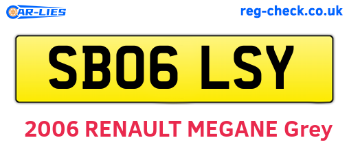 SB06LSY are the vehicle registration plates.