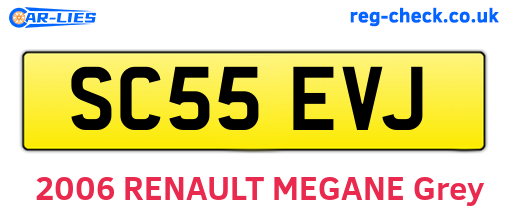 SC55EVJ are the vehicle registration plates.
