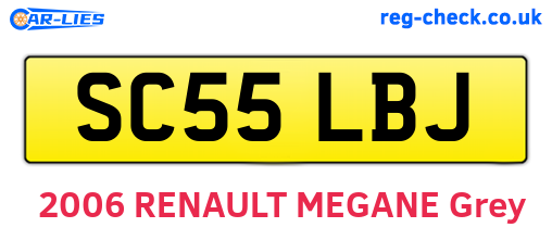 SC55LBJ are the vehicle registration plates.