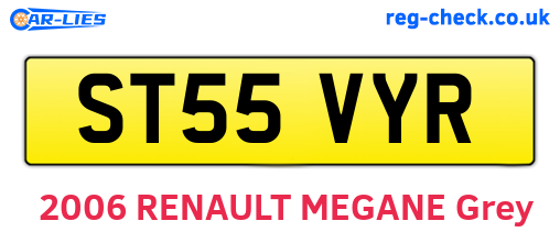 ST55VYR are the vehicle registration plates.