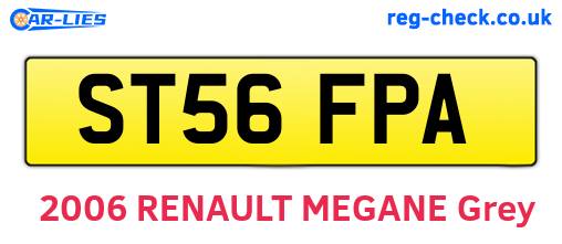 ST56FPA are the vehicle registration plates.