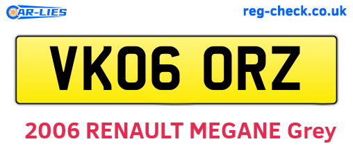 VK06ORZ are the vehicle registration plates.