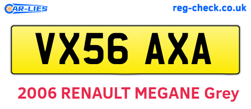 VX56AXA are the vehicle registration plates.