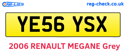 YE56YSX are the vehicle registration plates.