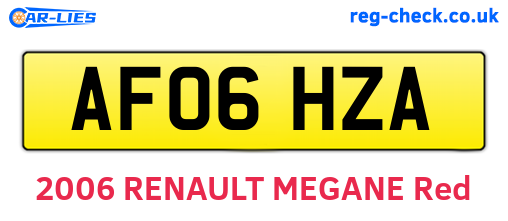 AF06HZA are the vehicle registration plates.