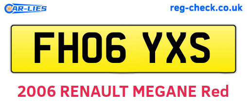 FH06YXS are the vehicle registration plates.
