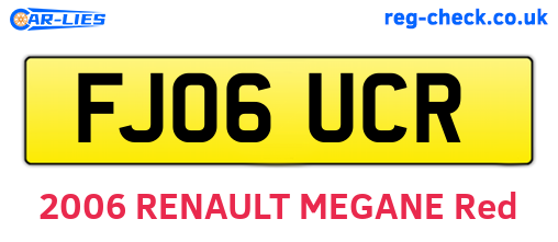 FJ06UCR are the vehicle registration plates.