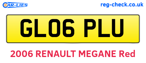 GL06PLU are the vehicle registration plates.