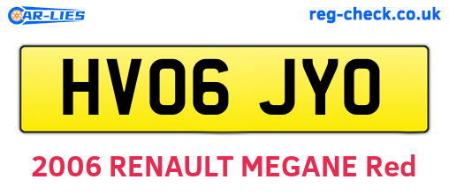 HV06JYO are the vehicle registration plates.