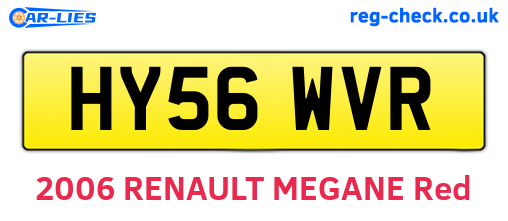 HY56WVR are the vehicle registration plates.