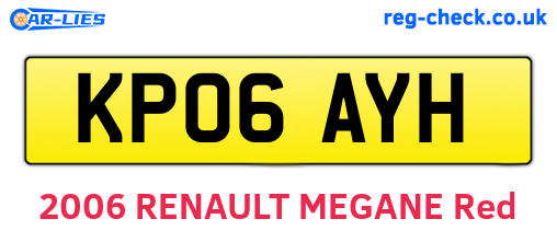 KP06AYH are the vehicle registration plates.
