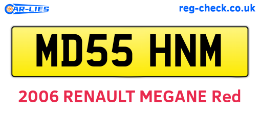 MD55HNM are the vehicle registration plates.