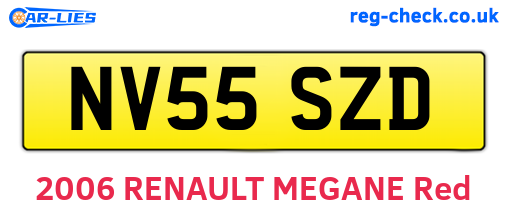 NV55SZD are the vehicle registration plates.