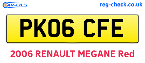 PK06CFE are the vehicle registration plates.