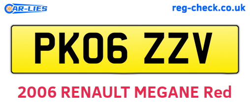 PK06ZZV are the vehicle registration plates.